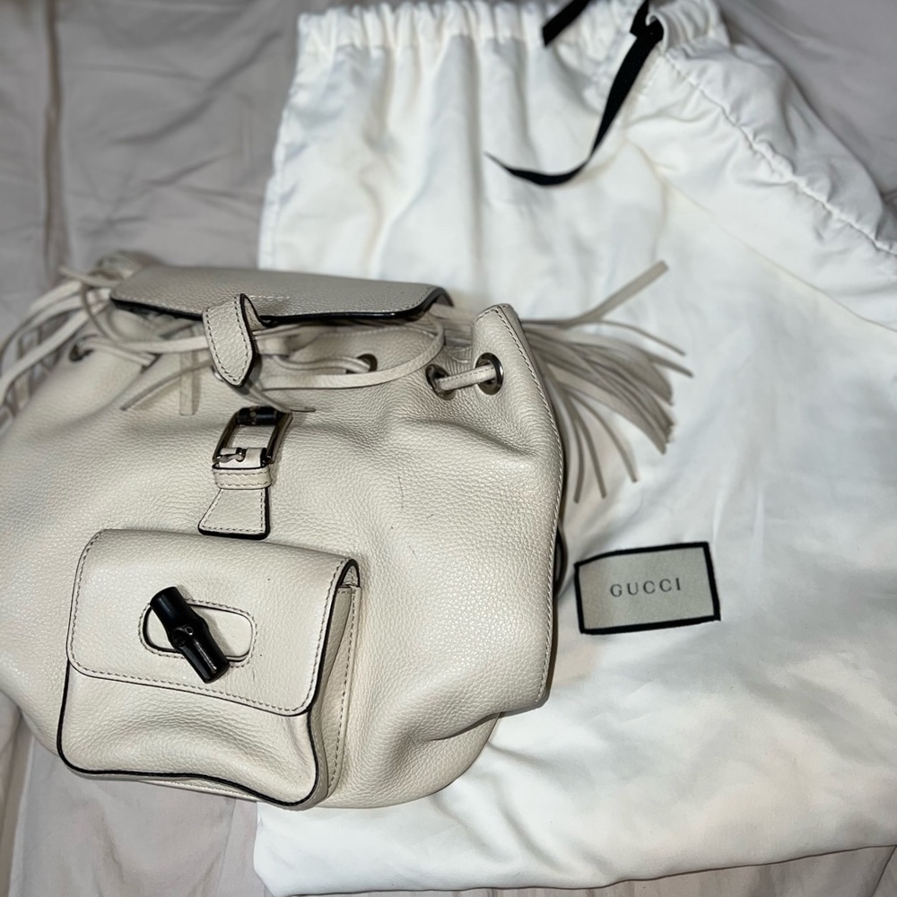 Gucci Cream Bamboo backpack